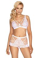 Romantic bralette, sheer mesh, beautiful lace, triangle cups